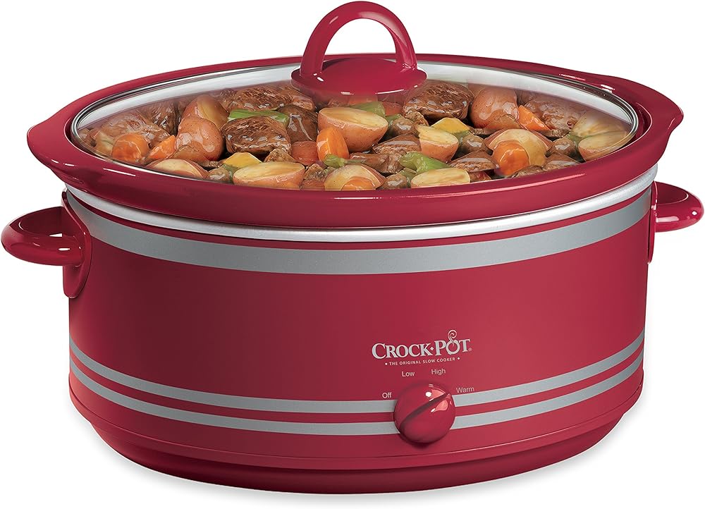 B002IEOGYC SCV702 7-Quart Manual Slow Cooker with Travel Bag, Red