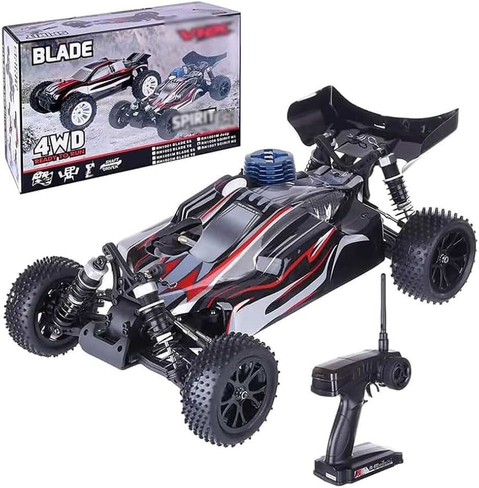 1/10 Nitro RC Car for Adult Two-Speed Nitro Gas Power Remote Control Vehicle 16.3IN 70KM/H Alloy Chassis 18CXP Methanol Engine Model RTR Racing Car 4WD RC Crawler Hobby Truck Drift Car