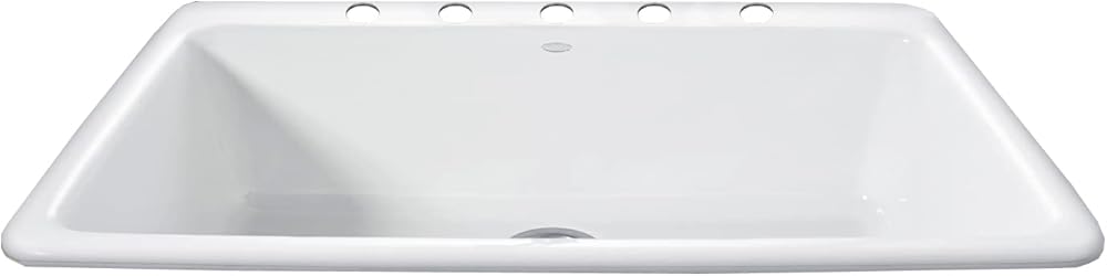 Sinks-Delray 753-4 Single Bowl Self Rimming Cast Iron Kitchen Sink 33