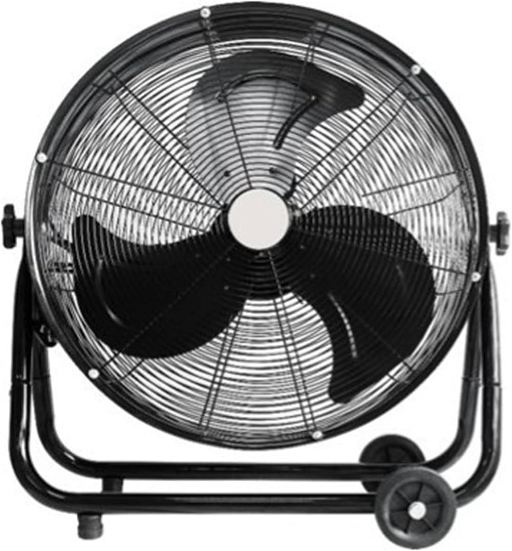 Lifesmart FGD-24Y 24 Inch Recirculating Floor Fan with Adjustable Pitch, 3 Speed Settings, 2 Caster Wheels, and Non-Slip Rubber Feet, Black