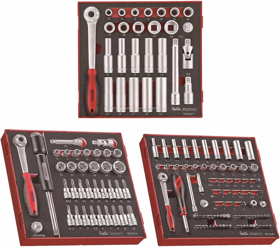 Teng Tools 152 Piece Mixed Drive Socket Set - TED1227, Silver