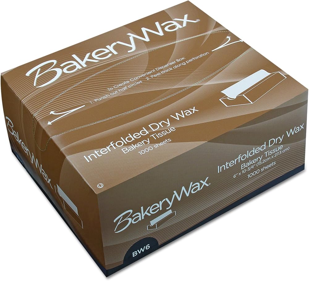 EcoCraft 010006 10-3/4 Inch Length x 6 Inch Width, TF6 White InterFolded Dry Wax Blend Bakery Tissue, 1,000 per Box (Pack of 10)