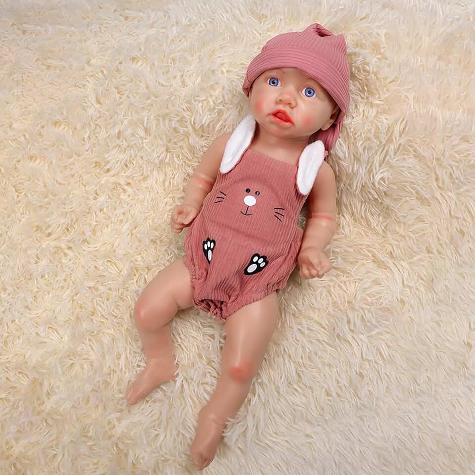 18 Inch Real Life Baby Dolls Girl Posable Realistic Soft Silicone Reborn, Advanced Painted Gifts for Kids Age 3+(#01)