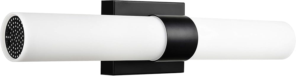 Linea di Liara Perpetua Modern LED Bathroom Vanity Light Bar 22 Inch Matte Black Bathroom Light Fixtures Over Mirror and Over Sink, Dimmable White Frosted Glass Shade, UL Listed