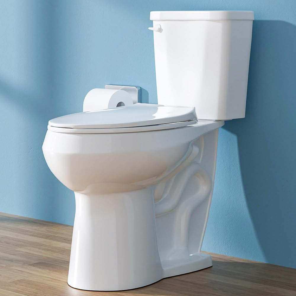 19 Inch Tall Toilet Elongated Toilet High Toilets for Seniors Toilets for Bathroom Comfort Bowl Height Elongated Toilet for Elderly ADA Toilet, Two-Piece Single Flush 1.28 GPF 12” Rough In