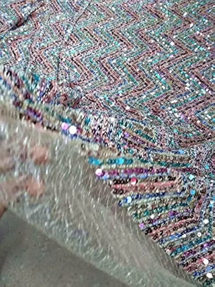 SELCRAFT Sequined Foam Embroidered French mesh lace Soft Fabric is Evening Dress Skirt Fashion Clothing Fabric 5 Yards fab.838