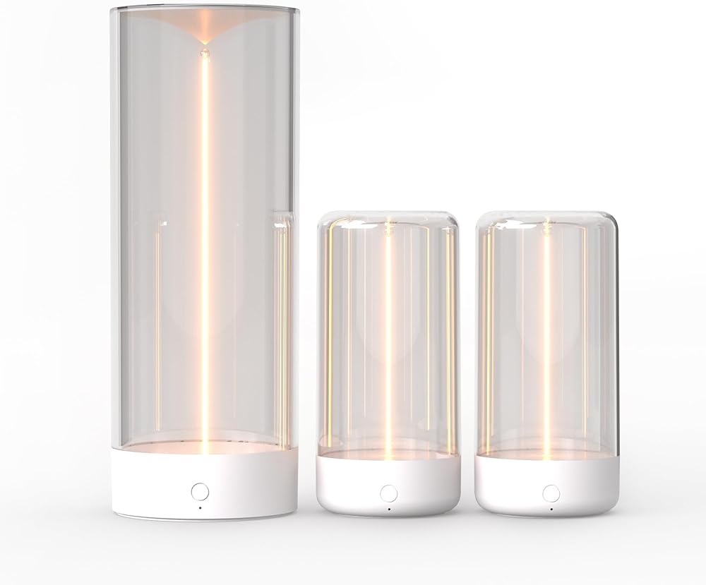 Minimalist Table Lamp Bedside Cordless Desk Lamp and Night Lights with Breathing Effect for Home(White)