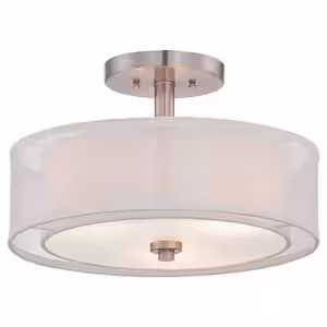 Minka Lavery Parsons Studio 3-Light Brushed Nickel Semi-Flush Mount Light