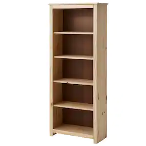 StyleWell 4-Shelf Unfinished Natural Pine Wood Standard Bookcase (58 in. H)