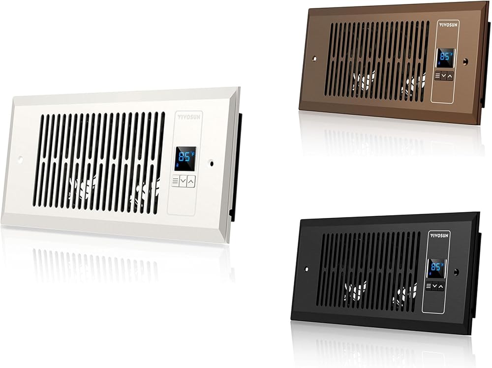 VIVOSUN Quiet Register Booster Fan 4”×10” 3 Pack, Smart Register Vent with Intelligent Thermostat Control, Cooling Heating AC Vent Booster Fan