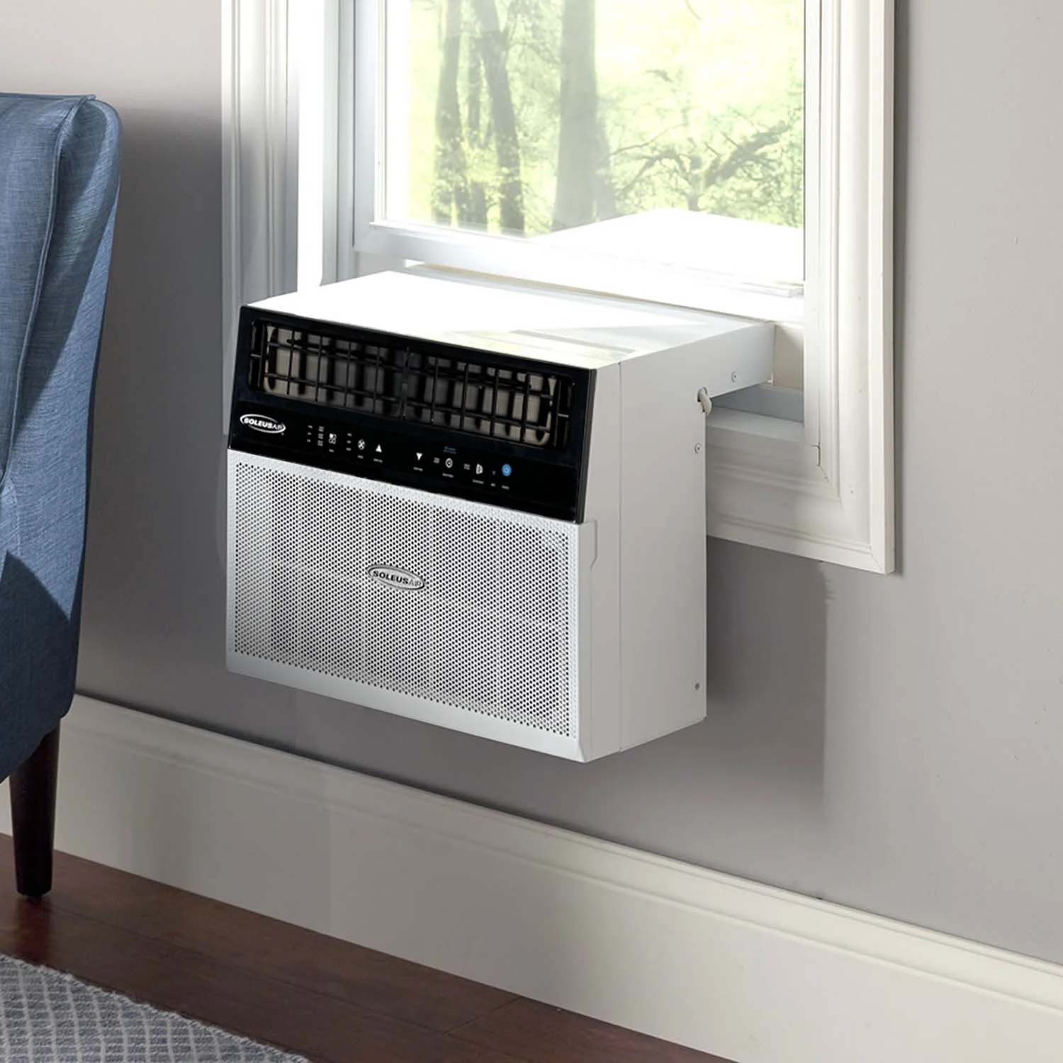 Soleus Air Exclusive 6,000 BTU Energy Star First Ever Over the Sill Air Conditioner Putting it in a Class of its Own for Safety and Whisper Quiet, Along with Keeping Your Window View