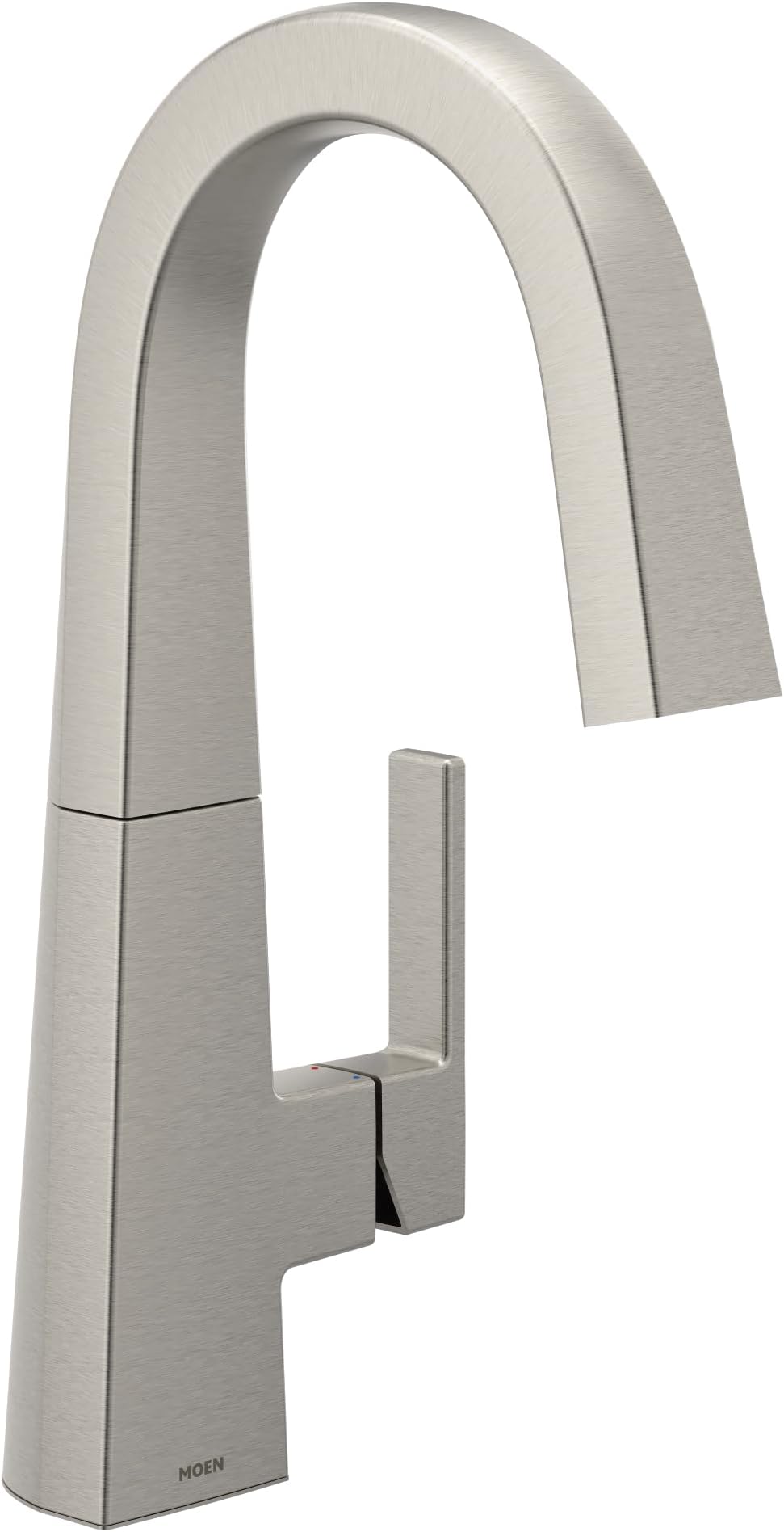 Moen Nio Spot Resist Stainless One-Handle Bar Faucet, Includes Secondary Finish Handle Option, S55005SRS