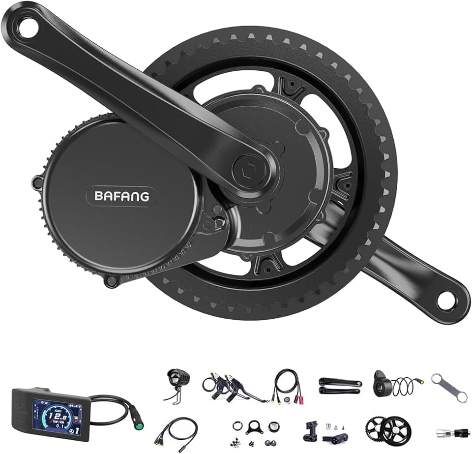 BAFANG BBS02B 48V 750W Mid Drive Kit 8fun eBike Conversion Kit with LCD Display (500C Display, Motor kit+44T Chainring+NO Battery)
