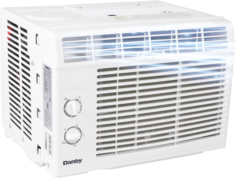 Danby DAC050MB1WDB 5,000 Window Air Conditioner, 2 Cooling and Fan Settings, Easy to Use Mechanical Rotary Controls, Ideal for Rooms Up to 150 Square Feet, 5000 BTU, White