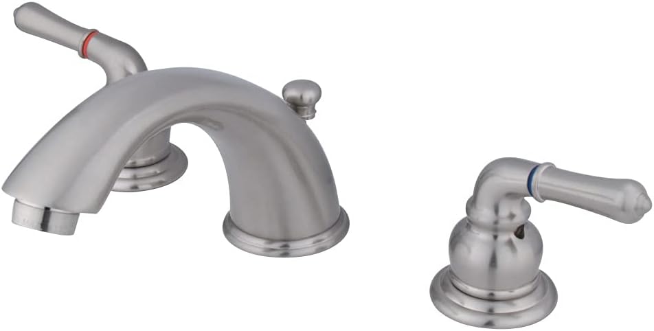 Kingston Brass KB968 Magellan II Widespread Lavatory Faucet 8-Inch to 16-Inch Centers, Brushed Nickel
