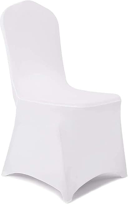 bricia 100 PCS White Stretch Spandex Chair Slipcovers, Dining Room Chair Covers Stretch Chair Slipcovers Protector for Wedding, Banquet, and Party