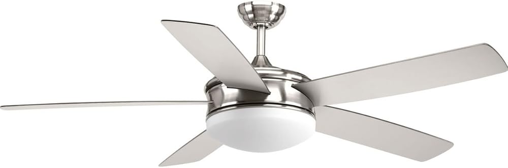 Progress Lighting Model P2548-0930K Fresno Collection 60 Inch LED Indoor Brushed Nickel Coastal Ceiling Fan with Light Kit and Remote, 17.25x60.00x60.00