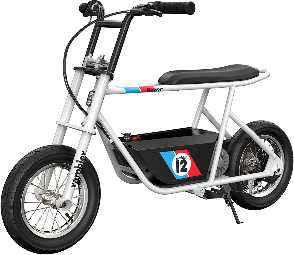 Razor Rambler 12 Seated Electric Scooter- White, up to 14 mph, 12