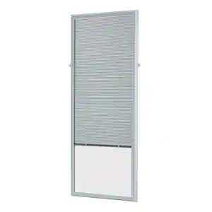 ODL White Cordless Add On Enclosed Aluminum Blinds with 1/2 in. Slats, for 25 in. Wide x 66 in. Length Door Windows
