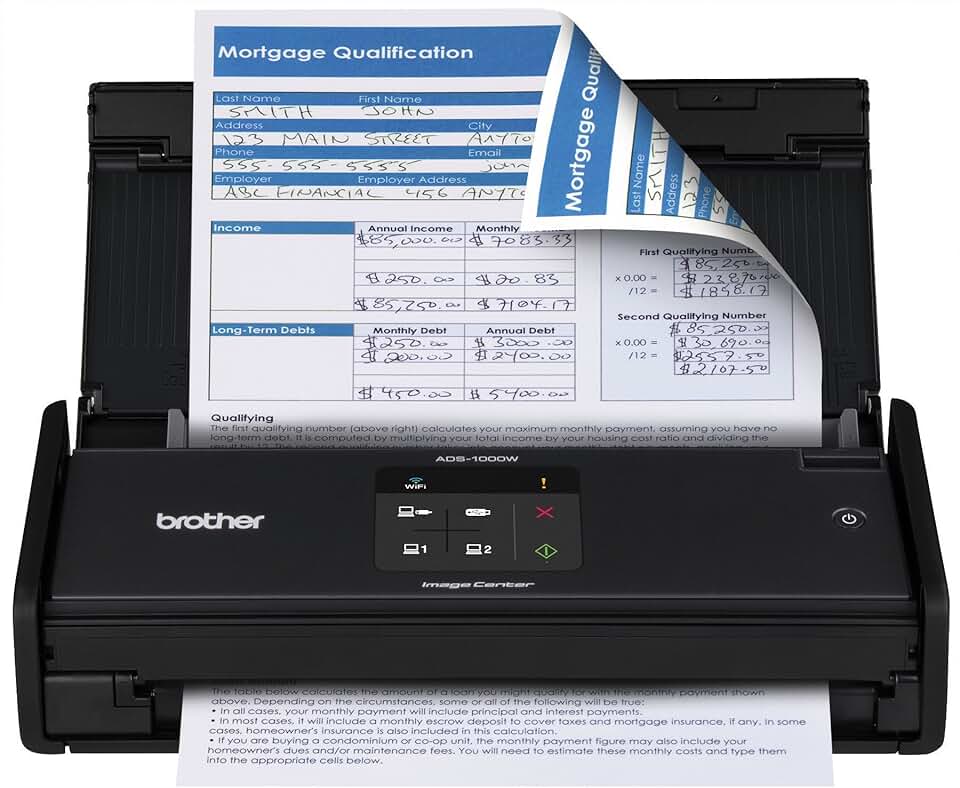 Brother Printer ADS1000W Compact Color Desktop Scanner with Duplex and Wireless Networking