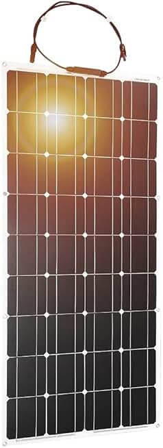 AIZYR 12V 100W Monocrystalline Flexible Solar Panel - Solar Power System Kit with Charge Controller for Outdoors Travel Camping