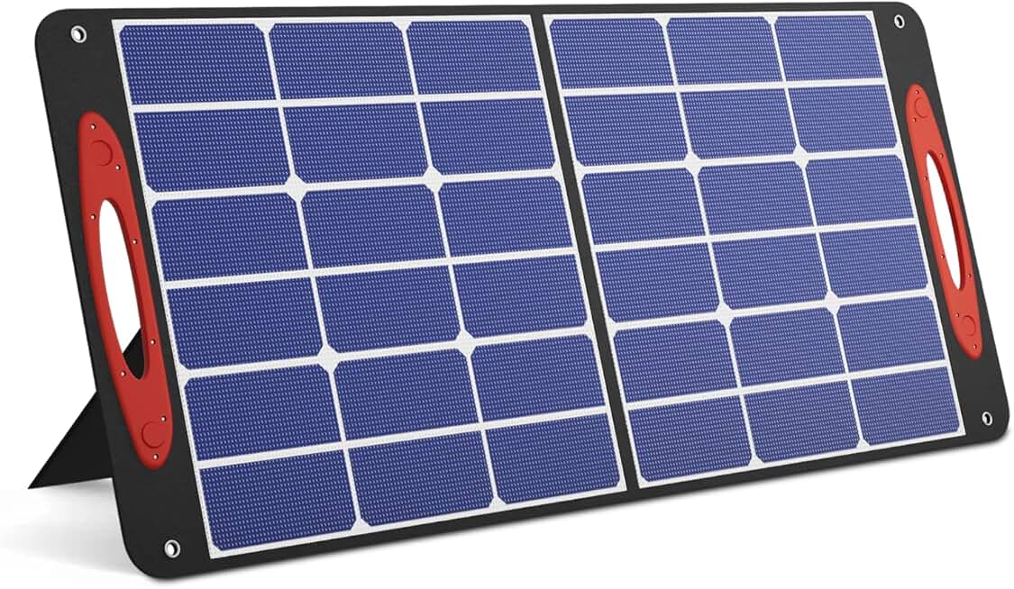 MoNiBloom 100 Watt Solar Panels 24V Monocrystalline Solar Panel High-Efficiency Solar Module with USB 3.0 and USB C for Home Battery Charging Farm Trailer Camper Marine Off Grid System