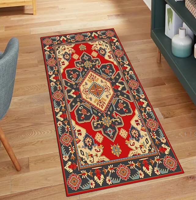 Runner Rugs for Hallway Kitchen, Red 2'7