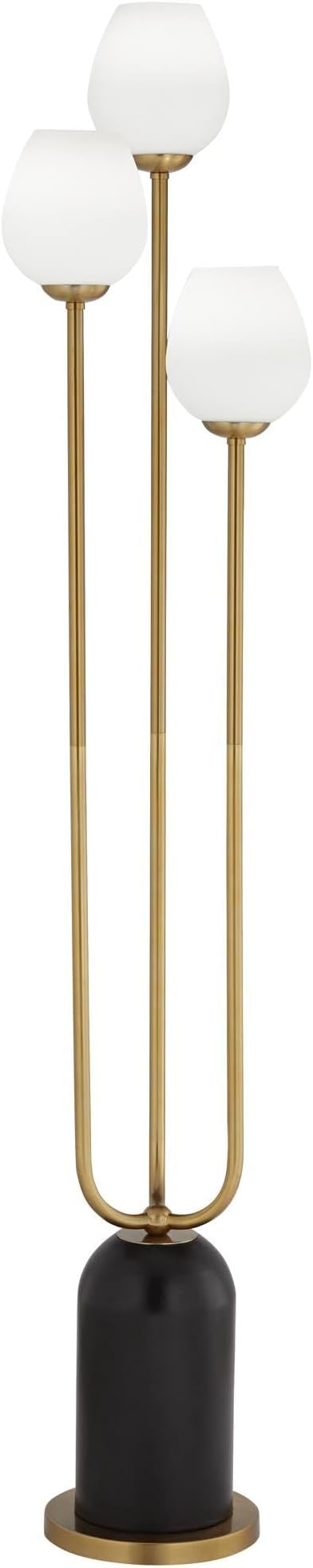 360 Lighting Grayson Black and Gold 3-Light Pole Floor Lamp