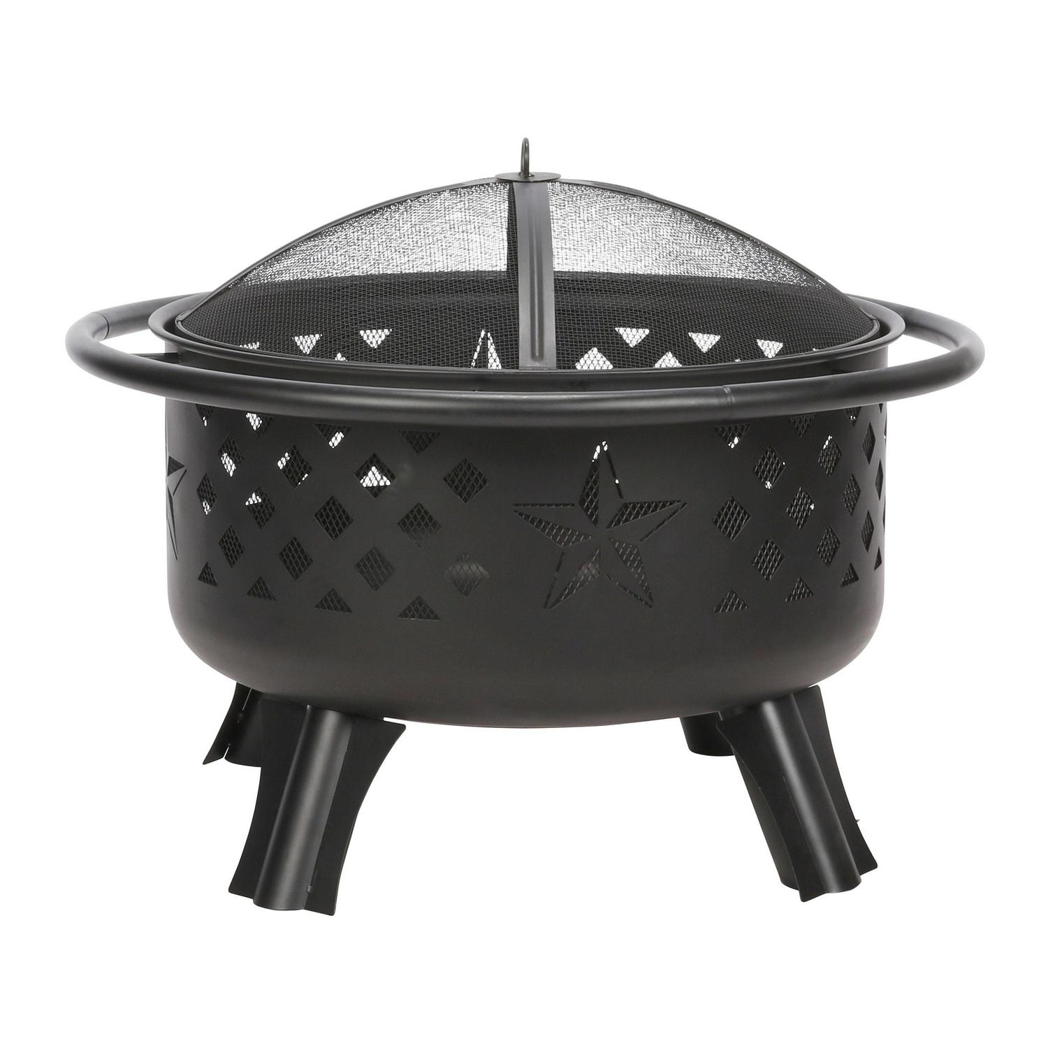BOND 30-in W Black Steel Wood-Burning Fire Pit