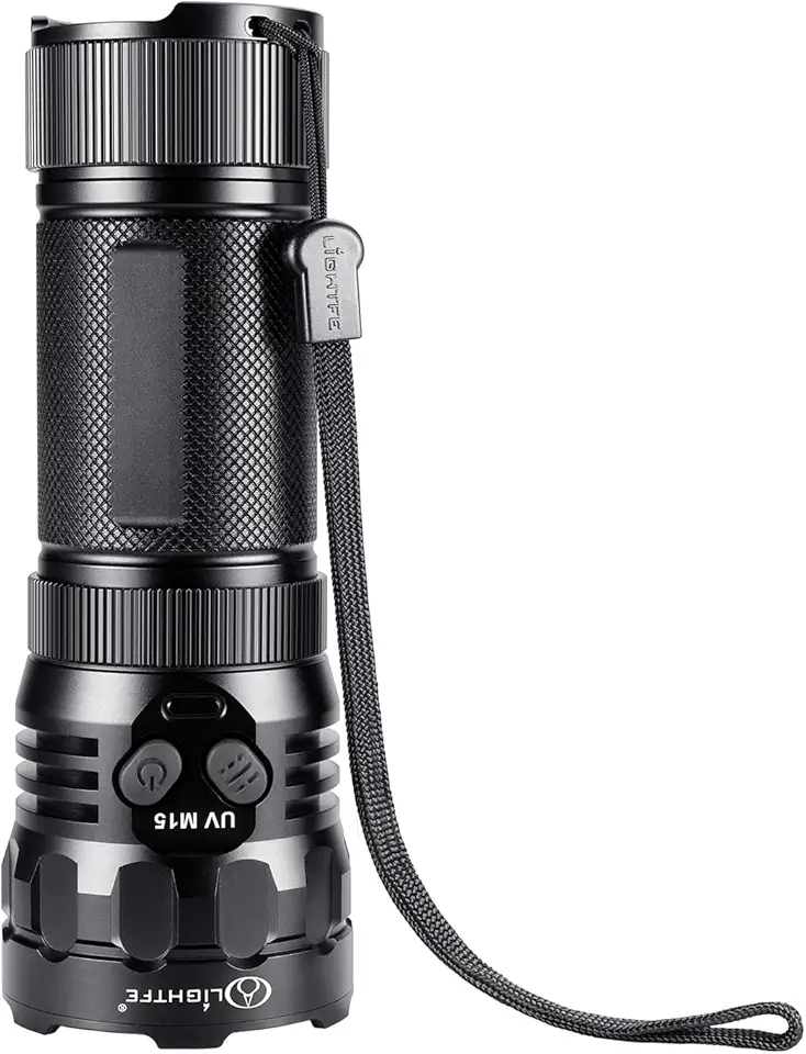 LIGHTFE UVM15 UV Flashlight 20000mW, 365nm high-Power UV LED Light Source 3in1, Equipped with Special Filters, Applicable to Medical, Chemical, Biological Instruments, Rocks and Minerals