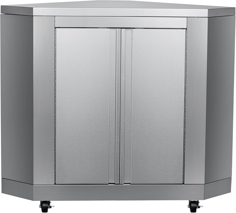 KoolMore KM-OKS-CCAB 26 in. Stainless-Steel Corner Cabinet for Outdoor Kitchen