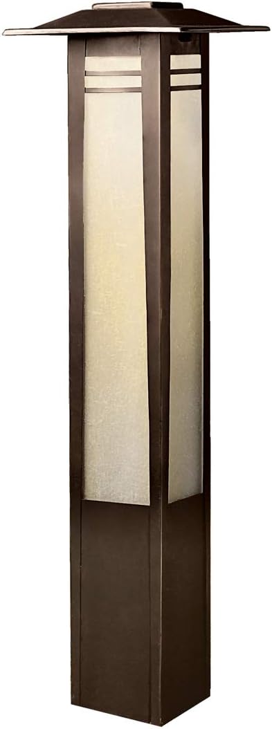 Kichler 15392OZ Zen Garden Bollard 1-Light 12V, Olde Bronze