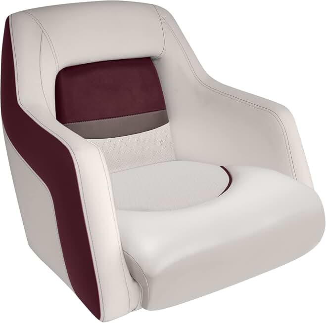 Wise BM11010-989 Premier Series Pontoon Traditional Bucket Seat, Platinum/Wineberry/Manatee