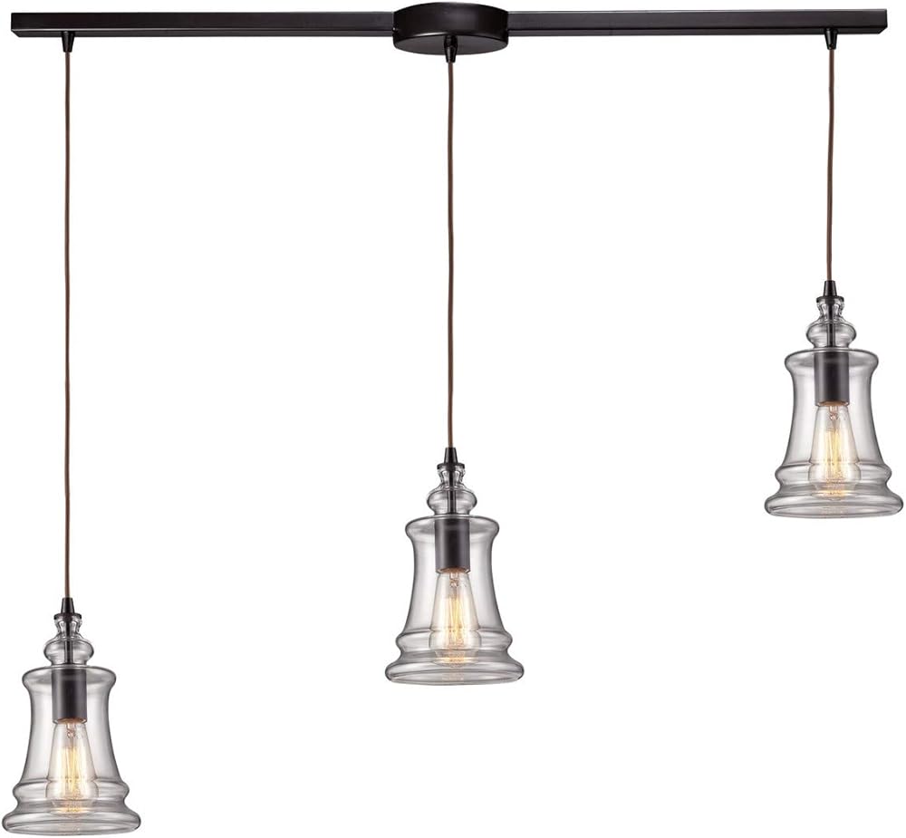 60042-3L Menlow Park 36'' Wide 3-Light Multi Pendant in Oiled Bronze