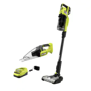 RYOBI ONE+ HP 18V Brushless Cordless Pet Stick Vacuum Cleaner Kit w/ Battery, Charger & Cordless Multi-Surface Handheld Vacuum