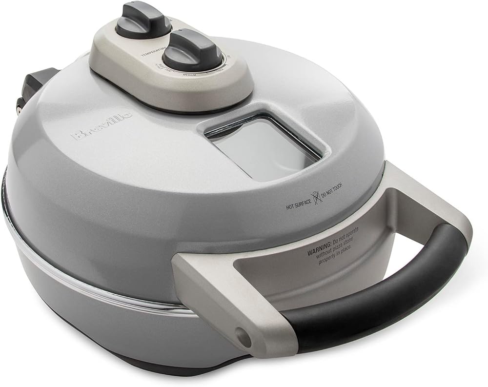 Brevile Pizza Maker, 19.5 x 12.6 x 19.2 inches, Silver