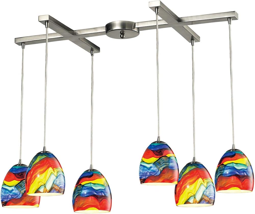 Elk Lighting 31445/6RB Colorwave Collection 6 Light Chandelier, 33