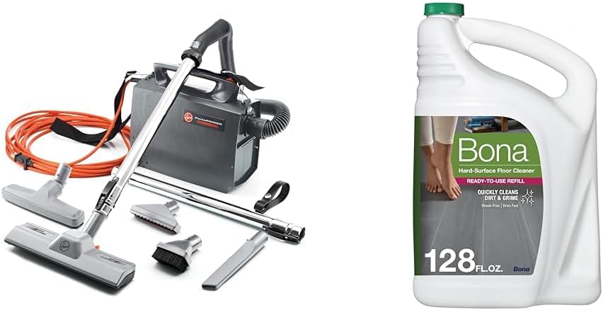 Hoover CH30000 PortaPower Canister Vacuum and Bona 128 fl oz Floor Cleaner Bundle