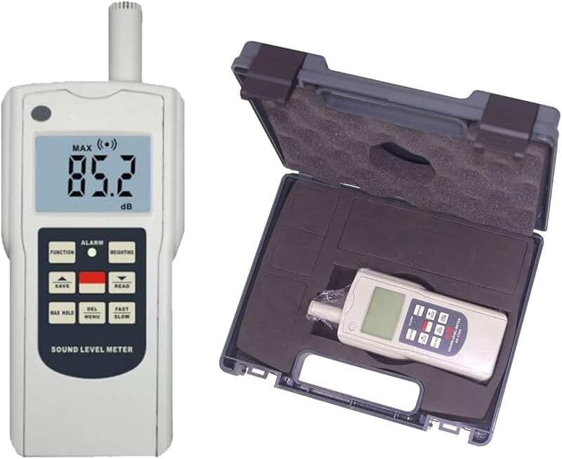 Digital Decibel Level Tester Portable Sound Level Meter Tester Sound Noise Measuring Meter with Accuracy ±1dB 4 Measurement Parameters Frequency Range 20 to 12,500Hz 30 to 130 dB