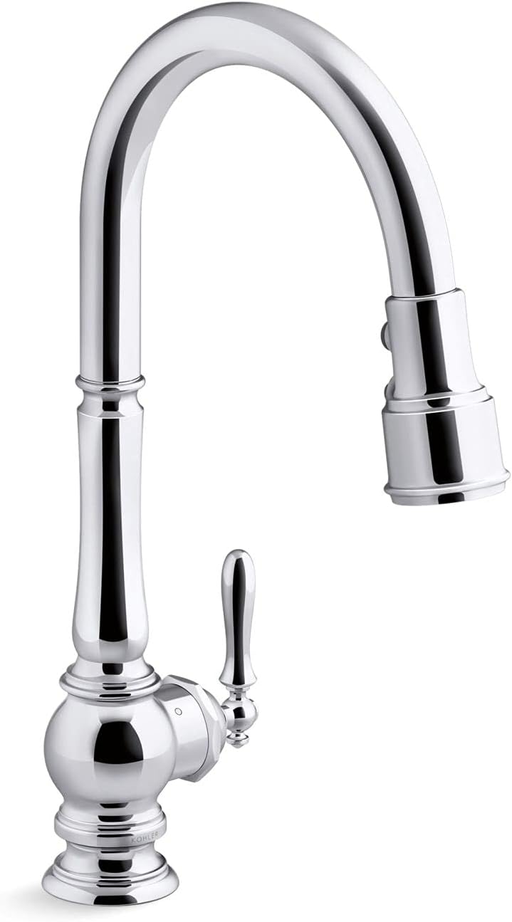KOHLER Artifacts Kitchen Faucet with Pull Down Sprayer, Touchless Faucet, Kitchen Sink Faucet, Polished Chrome, K-29709-CP