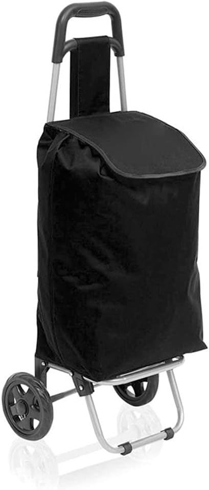 Shopping Cart, Polyester, Metal, Resistant, Folding, Handles, Wheels, Colors, Pocket, Zipper, Kitchen, Cart Buy (Color : D, Size : 30x52x20 cm)