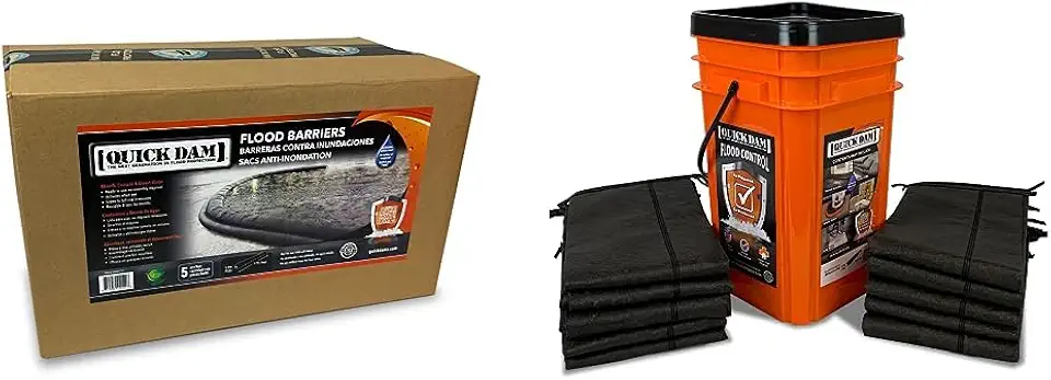 Flood Barriers and Grab & Go Flood Kit (5-Pack + 10-Pack)