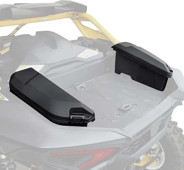 13.5L Rear Side Bed Cargo Boxes for Can-Am Maverick R, Waterproof Poly Cargo Storage Boxes Tool Bin Organizer for Can Am Maverick R X RS 2024+ Accessories, Replace #715007372, 2PCS