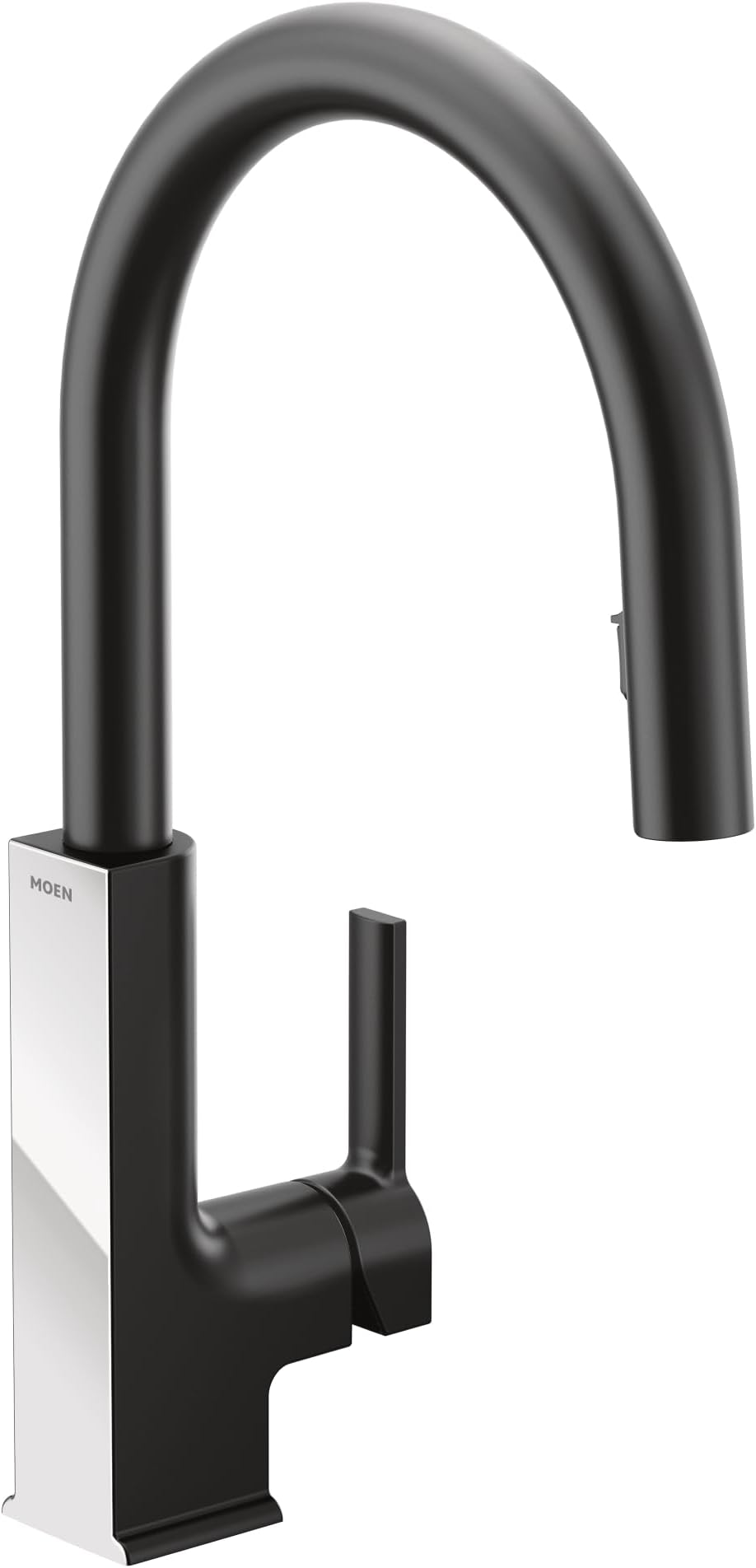 Moen S72308BLC STO Collection One-Handle High Arc Pulldown Modern Kitchen Faucet with Power Clean, Matte Black/Chrome
