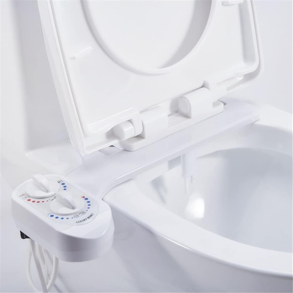 GMOIUJ Non-Electric Washing Ass Fresh Water Spray Bidet Smart Toilet Attachment Bidet Self Cleaning Nozzles Hot and Cold Water, 1