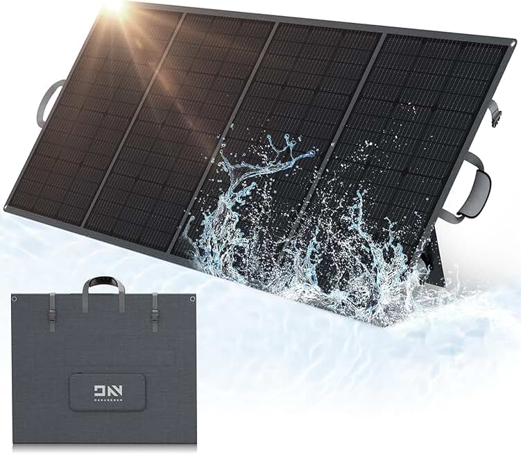 300W Portable Solar Panel for Power Station, Foldable Solar Charger, MC4 Output Port/PD 60W / QC 18W ETFE Solar Panel Monocrystalline Portable Power Charger for Camping Hiking Off-Grid Living