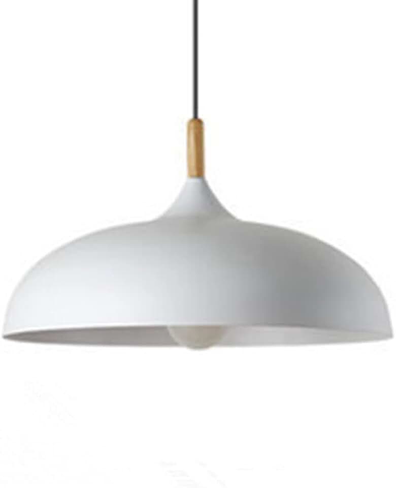Modern Hanging Lamp Wooden Handle Lamp Shade 1-Packaron Color Metal Dome Chandeliers Aluminum E27 Light Fixtures Kitchen Ceiling Lamp Compatible with Dining Room Bedroom Office,Chandelier C