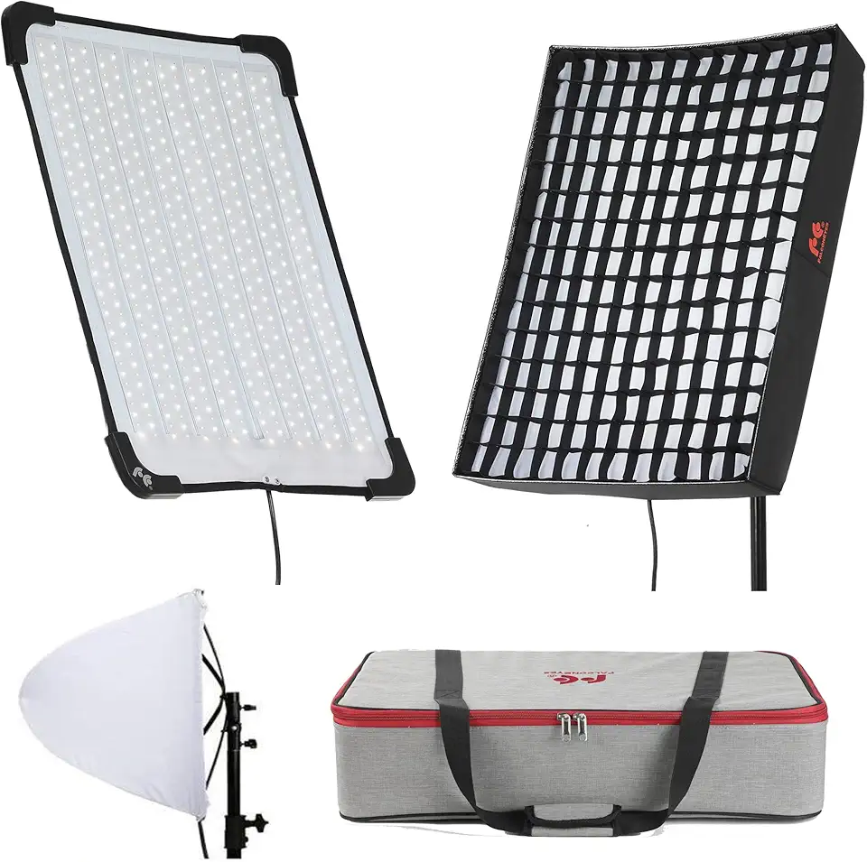 Falcon Eyes RX-18TDX III 100W Bi-Color 3000K - 5600K LED Light IPX8 Waterproof Flexible LED Light + RX-18SBHC Honeycomb Grid Soft Box with 9 Scene Effect Mode, Support APP Control
