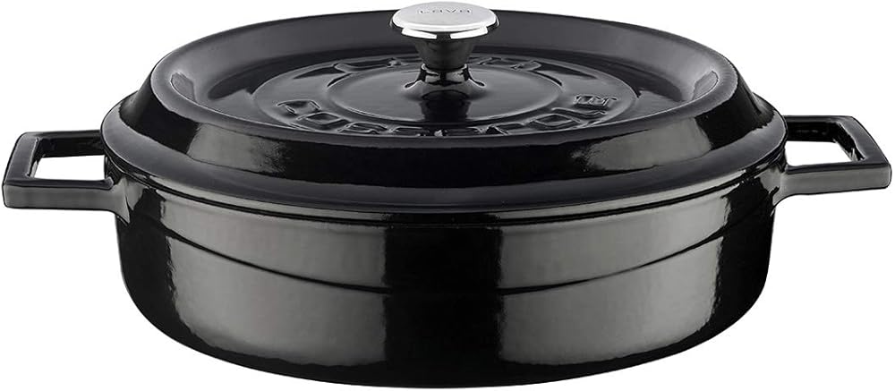 Lava Signature Enameled Cast-Iron Multi-Purpose Braiser Oven - 2-1/2 Quart, Obsidian Black