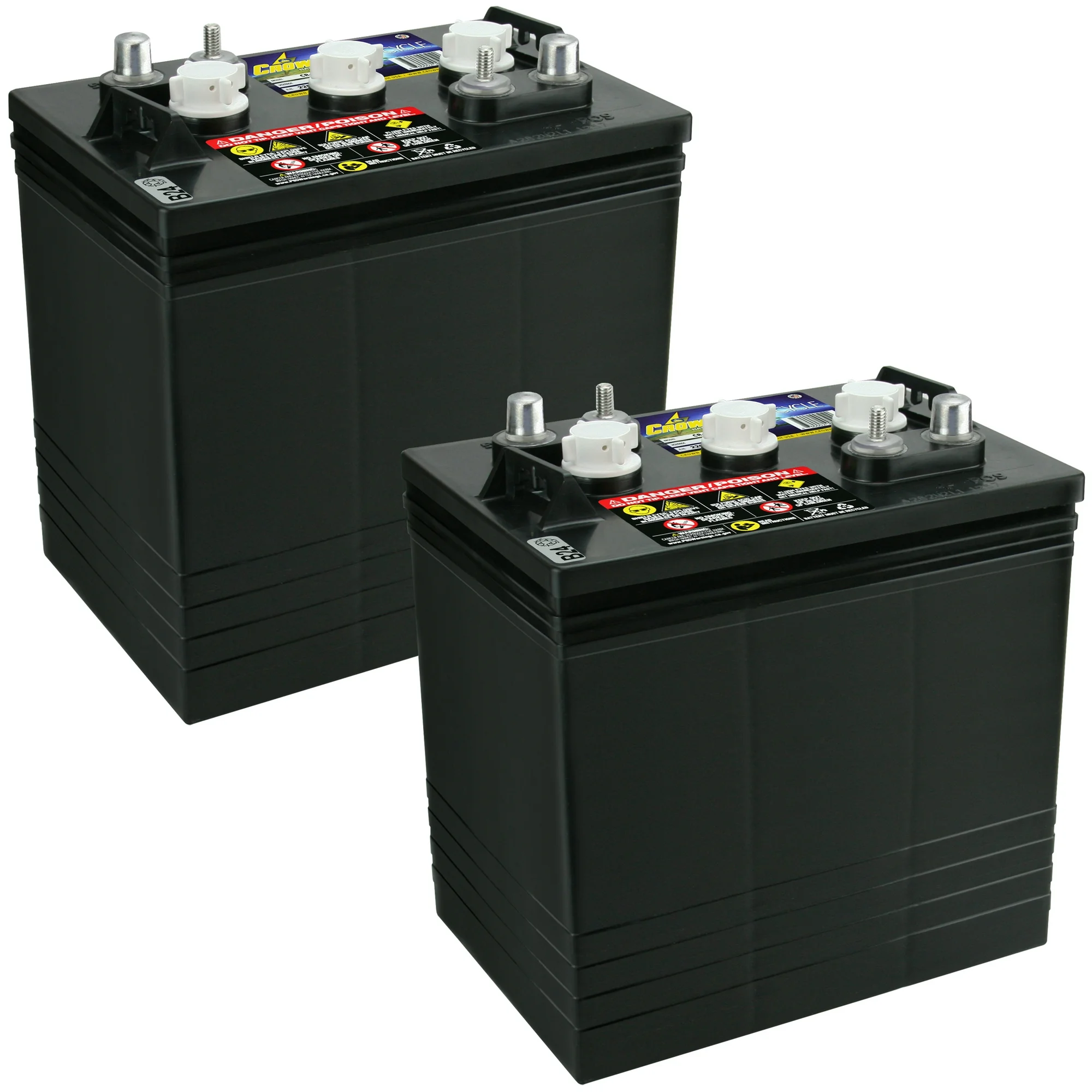 Crown Battery BCI Group GC2 6V 240AH Deep Cycle Golf Cart and Scrubber Battery X2